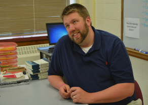 His door is always open-- Following the completion of AP exams, social studies teacher Carl Johnson continues to field questions from history students and provide help with projects and papers. Johnson is accepting a position as Assistant Principal at Plainville High School.