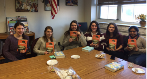 Students meet to read-- Seniors Julie Pelland, Nicole Sienicki, Ally Urban, Shannon Connolly, Amanda Roth and Niki Patel meet during first period to discuss Wonders of the Invisible World. The senior book club meets on a rolling schedule based on the length of the book and
student availability.