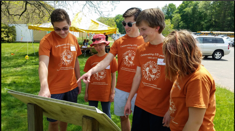 Helping Out - Senior Clayton Koonz, Pearl Liu, Thomas Messier, Skyler Szot and Junior Julia Furmanek come together to participate in Envirothon competition. 