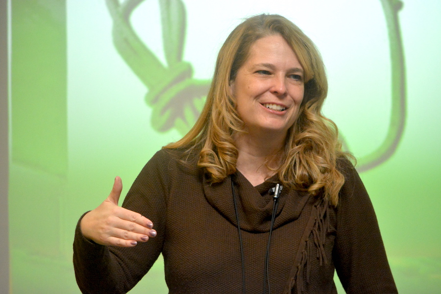 Book Talk-- Author Jennifer Nielsen talks about what inspires her as a novelist at her recent visit to the high school on March 16 in the library during periods four and five. Nielsen's novel Traitor's Game released on February 27, and Resistance will be released this summer.