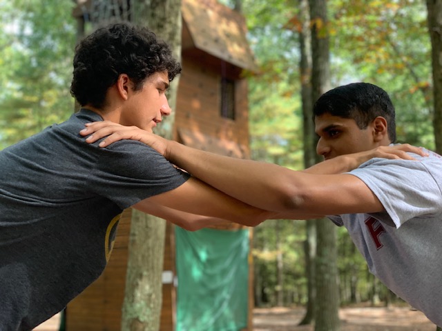 I’ve got you--Juniors Shaan Mangla and David Babigian collaborated to attempt the V wire challenge. The pair put on an impressive performance, reaching the third farthest distance of their council.
