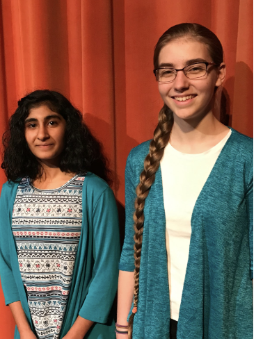 Smiling in success-- Junior Elisabeth Williams and sophomore Ashney Datta smile
in the spotlight as they were selected out of thousands nationally, to participate in a
National Musical Education program. The two will be participating in mid-November.