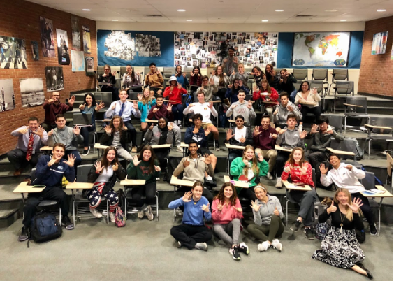 In charge -- The high school student council takes a group photo at the January 30 meeting. The council is promoting increased transparency through their new website located in the Friday Folder. 