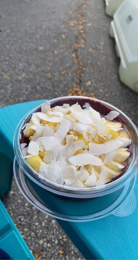 More please-- The Tropical Acai Bowl, which has an acai base topped with granola, banana, pineapple, coconut flakes, and honey, is one of the many bowls offered at Playa Bowls in West Hartford, CT. Playa Bowls not only has a wide range of menu items but they are also an environmentally friendly business using plant-based eco-friendly bowls, spoons, lids, and straws, and also used refurbished and reclaimed materials to build the actual shops themselves. 