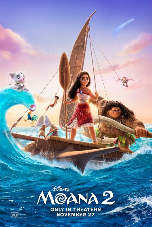 Riding the wave--"Moana 2," the sequel to Disney’s 2016 original “Moana” continues Moana's journey, but doesn’t quite live up to the original’s iconic charm. The film was released in theaters on November 27, 2024. 